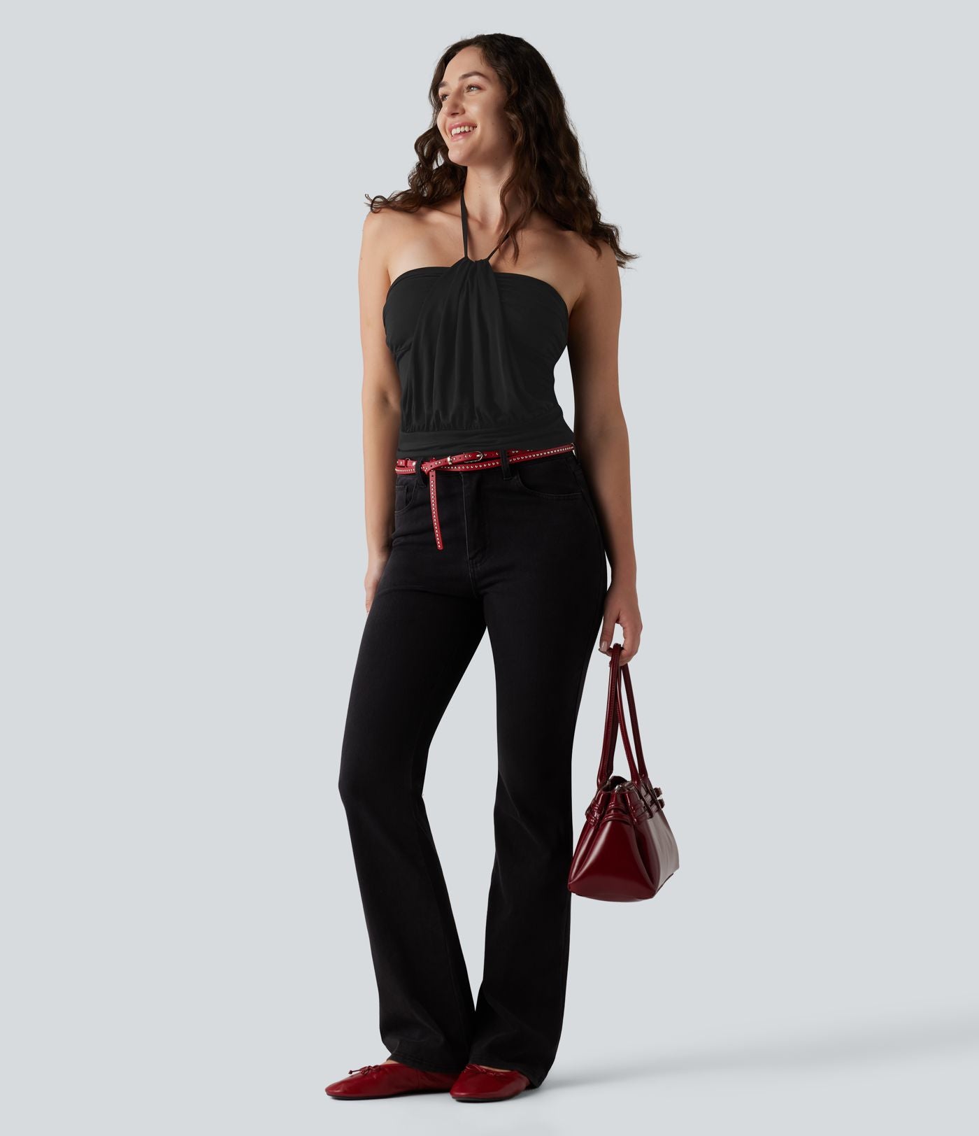 Débardeur casual dos nu à nouer avec soutien-gorge intégré