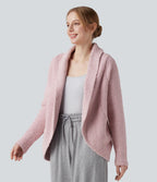 Gilet col châle manches longues raglan