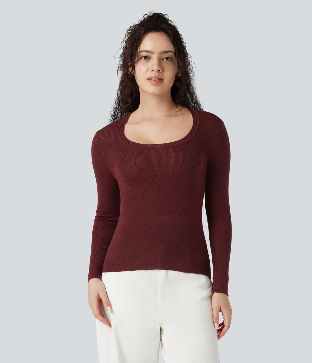 Pull col U manches longues