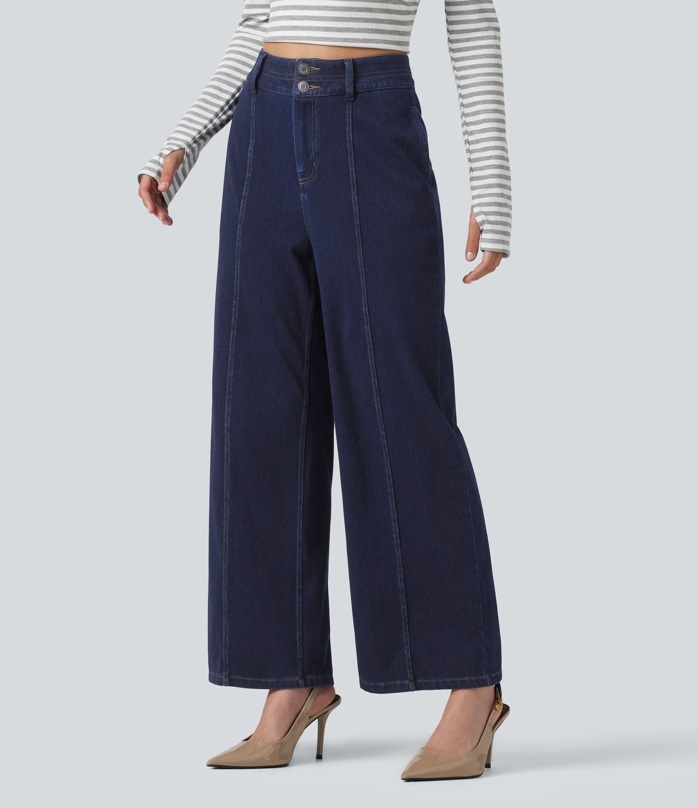 Jean large casual Halara Flex™ taille haute à poches