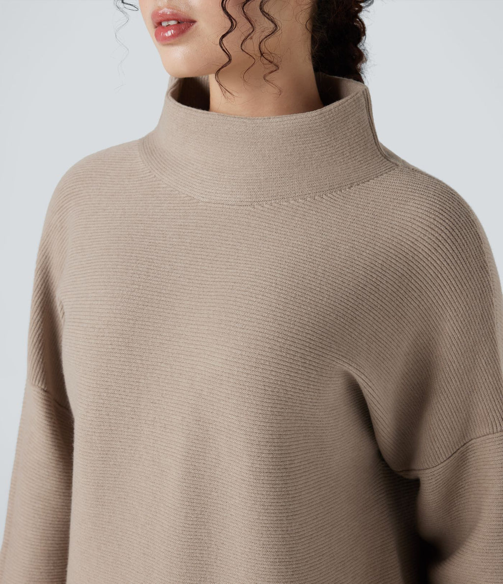 Pull casual col cheminée manches longues