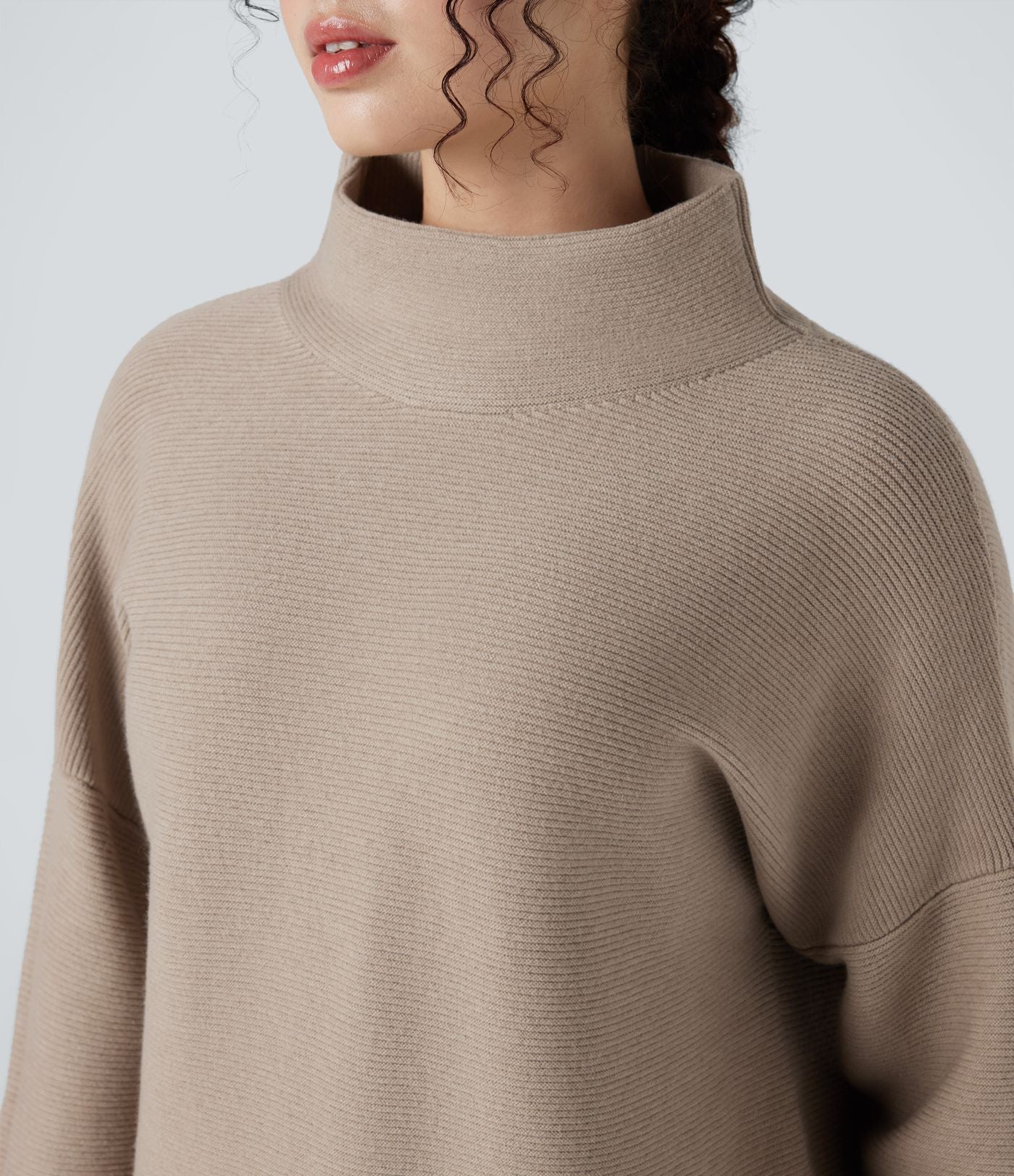 Pull casual col cheminée manches longues