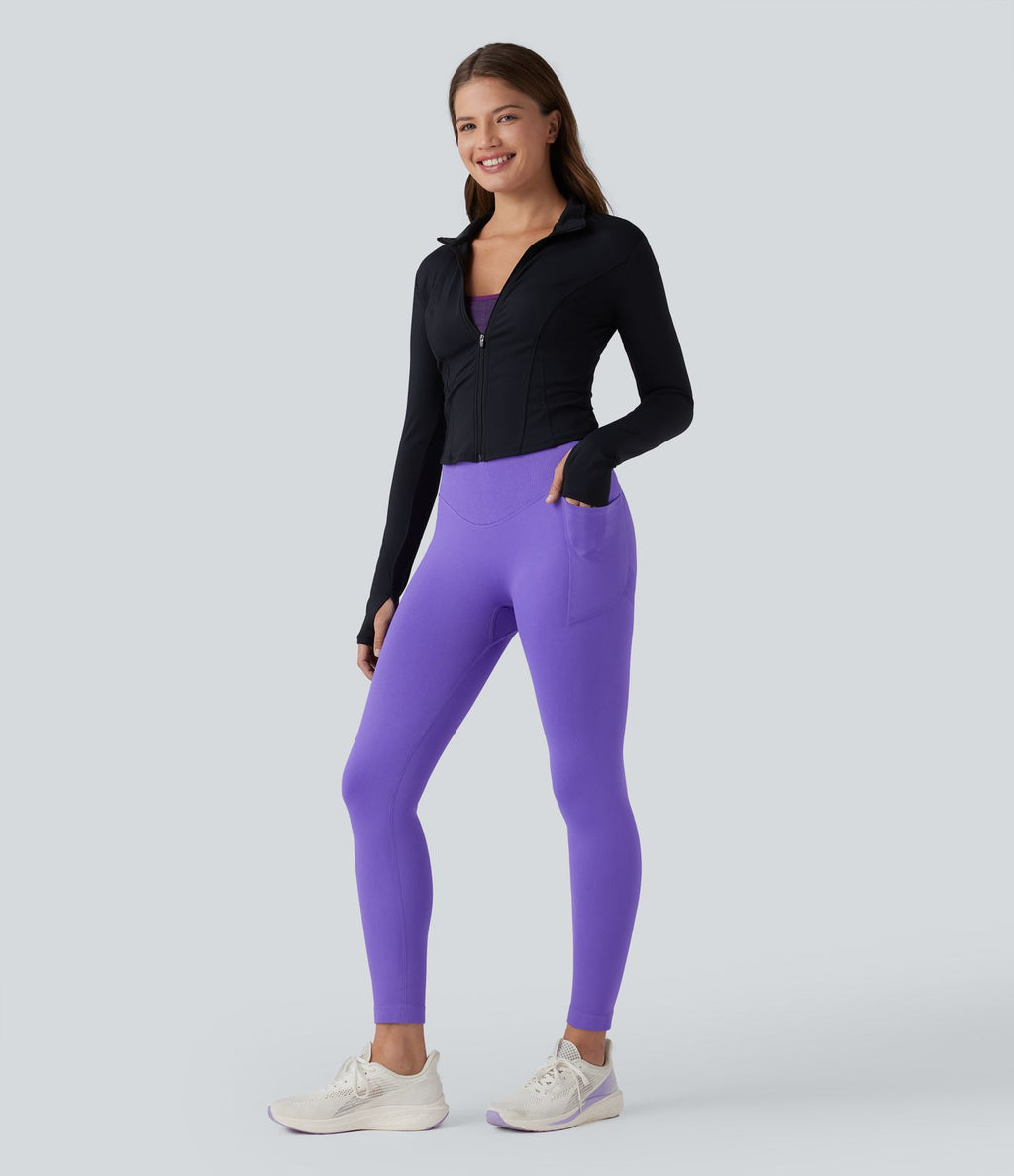 OneForm Seamless Flow Legging 7/8 yoga taille haute gainant et sculptant avec poches