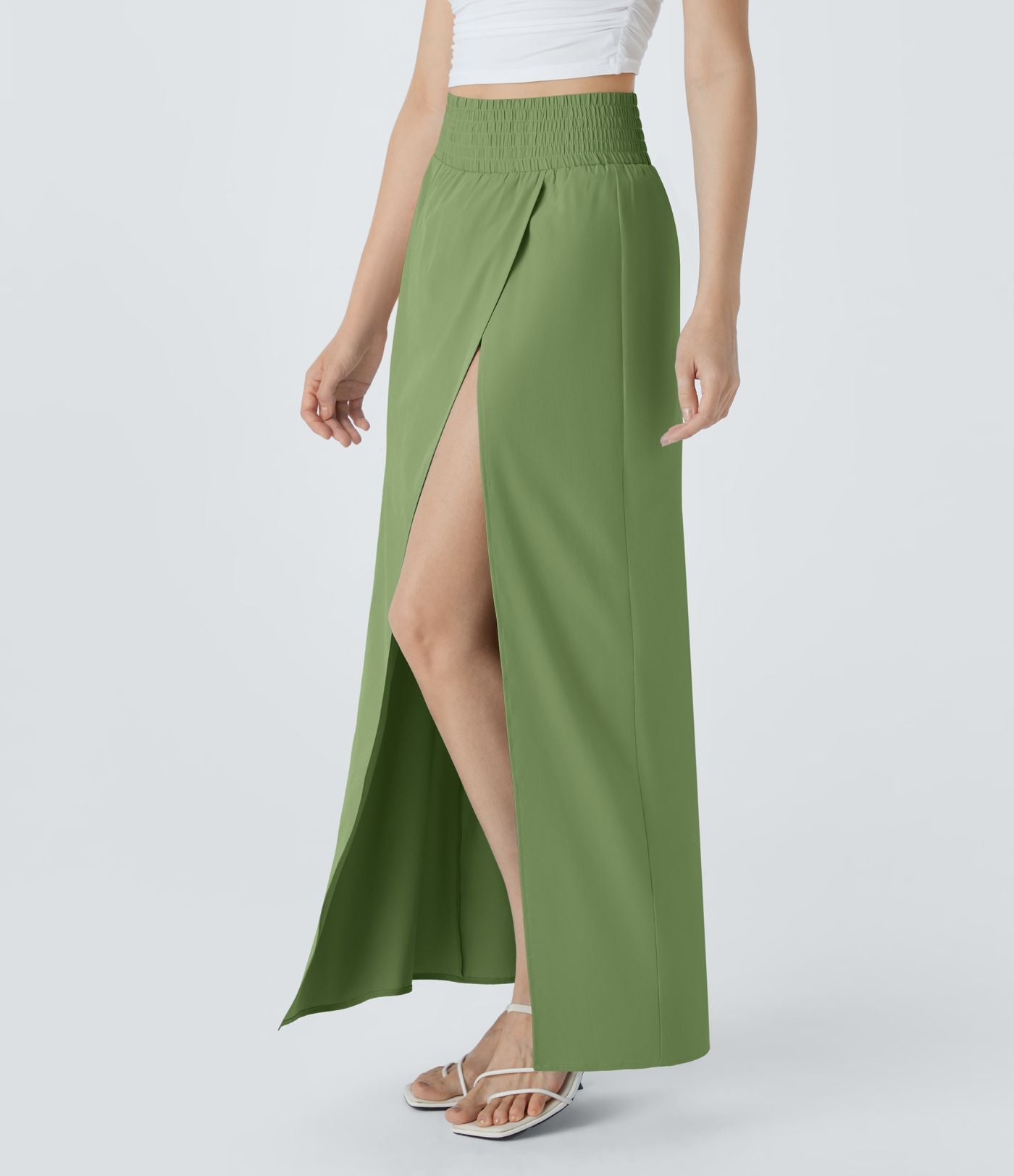 Jupe Maxi Fluide Breezeful™ 2 en 1 à Taille Haute avec Fente, Poches Latérales et Séchage Rapide