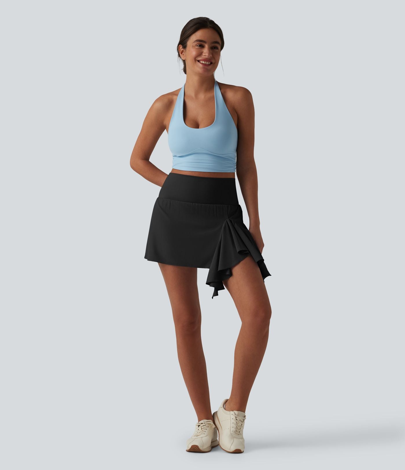 Jupe de danse courte Breezeful™ à taille haute, à volants, 2 en 1, séchage rapide et poches