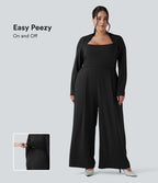 Combinaison grande taille jambe large à manches longues avec poches - Édition Easy Peasy