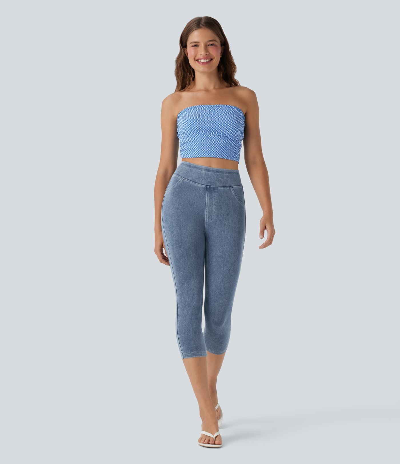 Halara Flex™ Jegging Capri Taille Haute Extensible Poche Latérale Arrière
