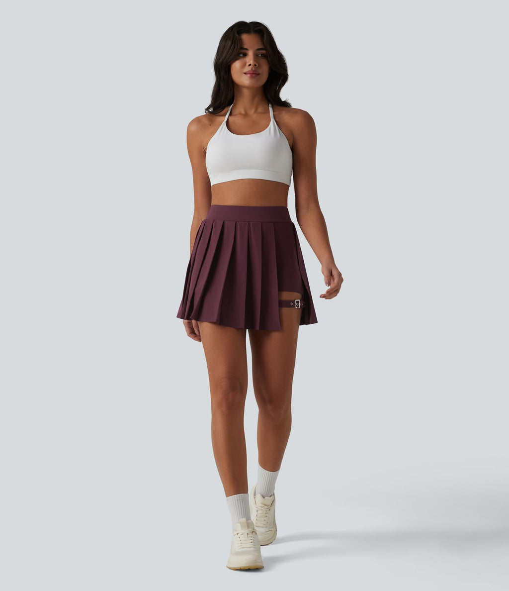Jupe courte plissée 2-en-1 Breezeful™ taille haute séchage rapide avec poche et boucle ajustable