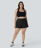 Short 8,8cm Sport Grande Taille 2 en 1 avec Poches Arrière et Poches Latérales Cachées