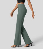 Pantalon tailleur légèrement évasé taille haute avec poches arrière Halara Flex™