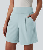Short tailleur ample DayStretch taille haute 17,5 cm avec poches