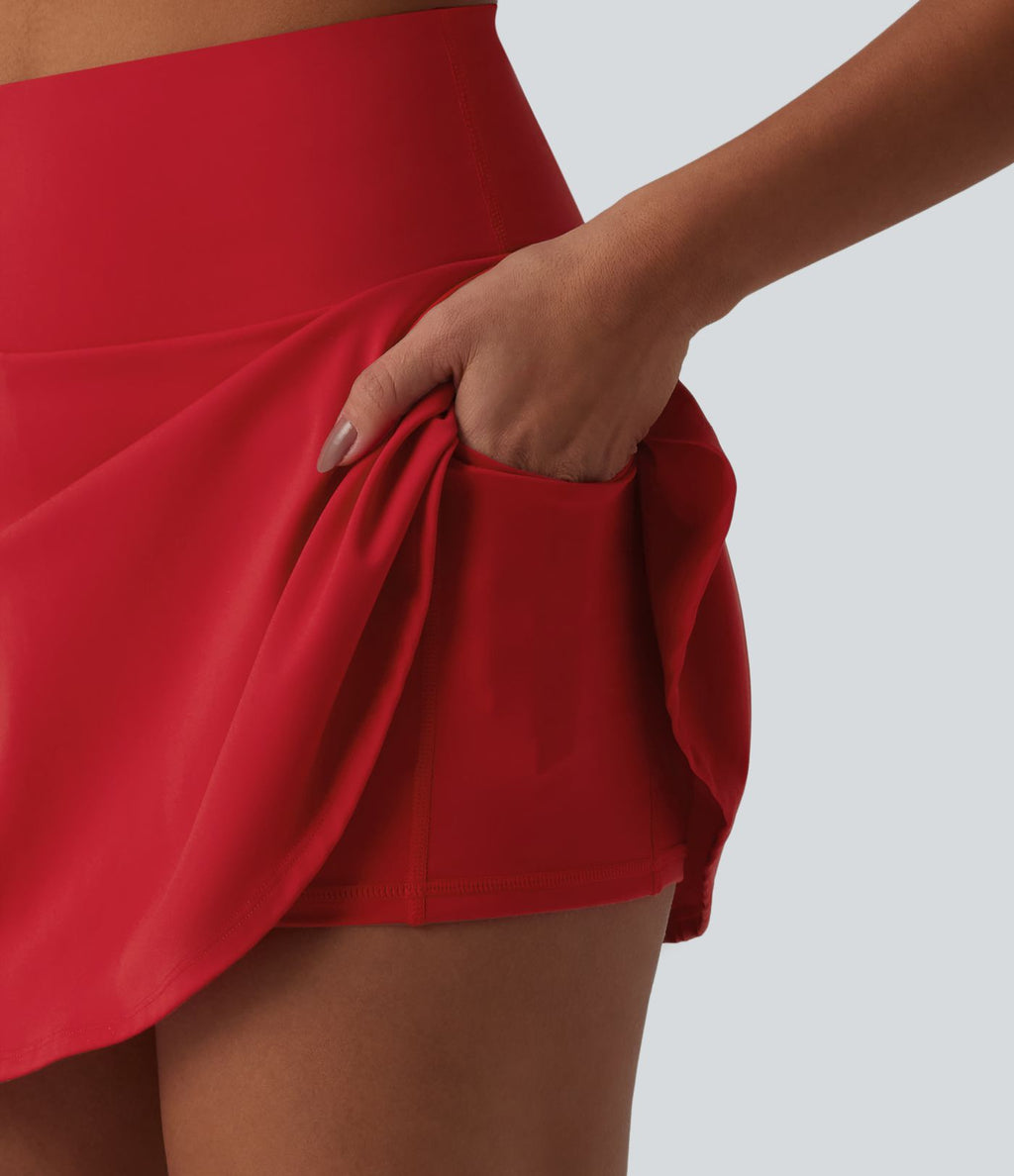 Jupe mini de tennis 2-en-1 SoftlyZero™ Airy taille haute gainant effet frais InstantCool avec poches, protection solaire UPF50+