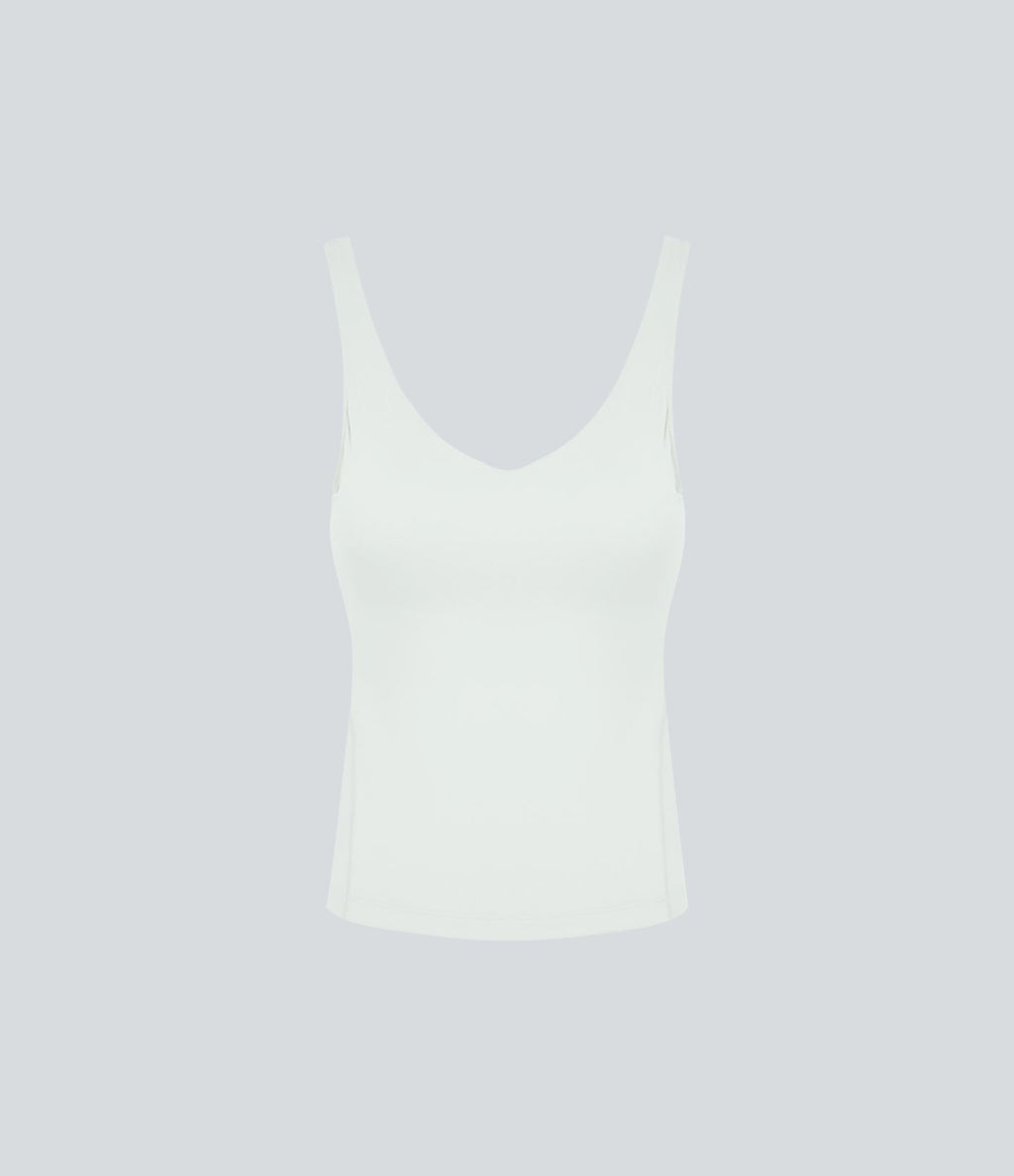 Softlyzero™ Plush Top Débardeur Uni Col en V Soutien-Gorge Intégré