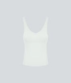 Softlyzero™ Plush Top Débardeur Uni Col en V Soutien-Gorge Intégré