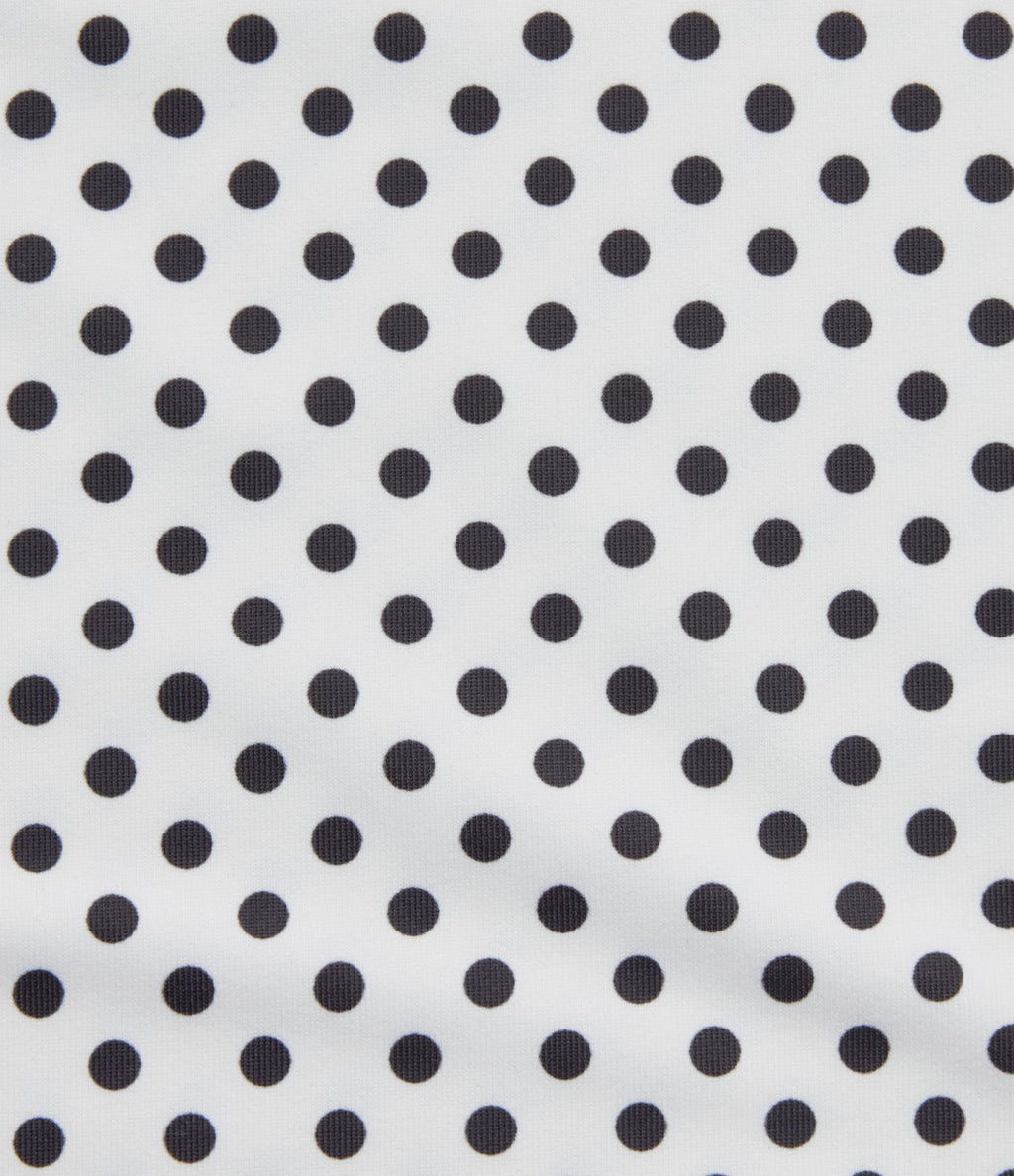 Robe mini casual à pois col rond sans manches ourlet à volants superposés