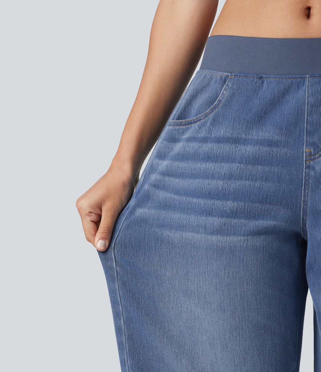 Jean capri barrel taille basse Halara Flex™ Denim avec poches