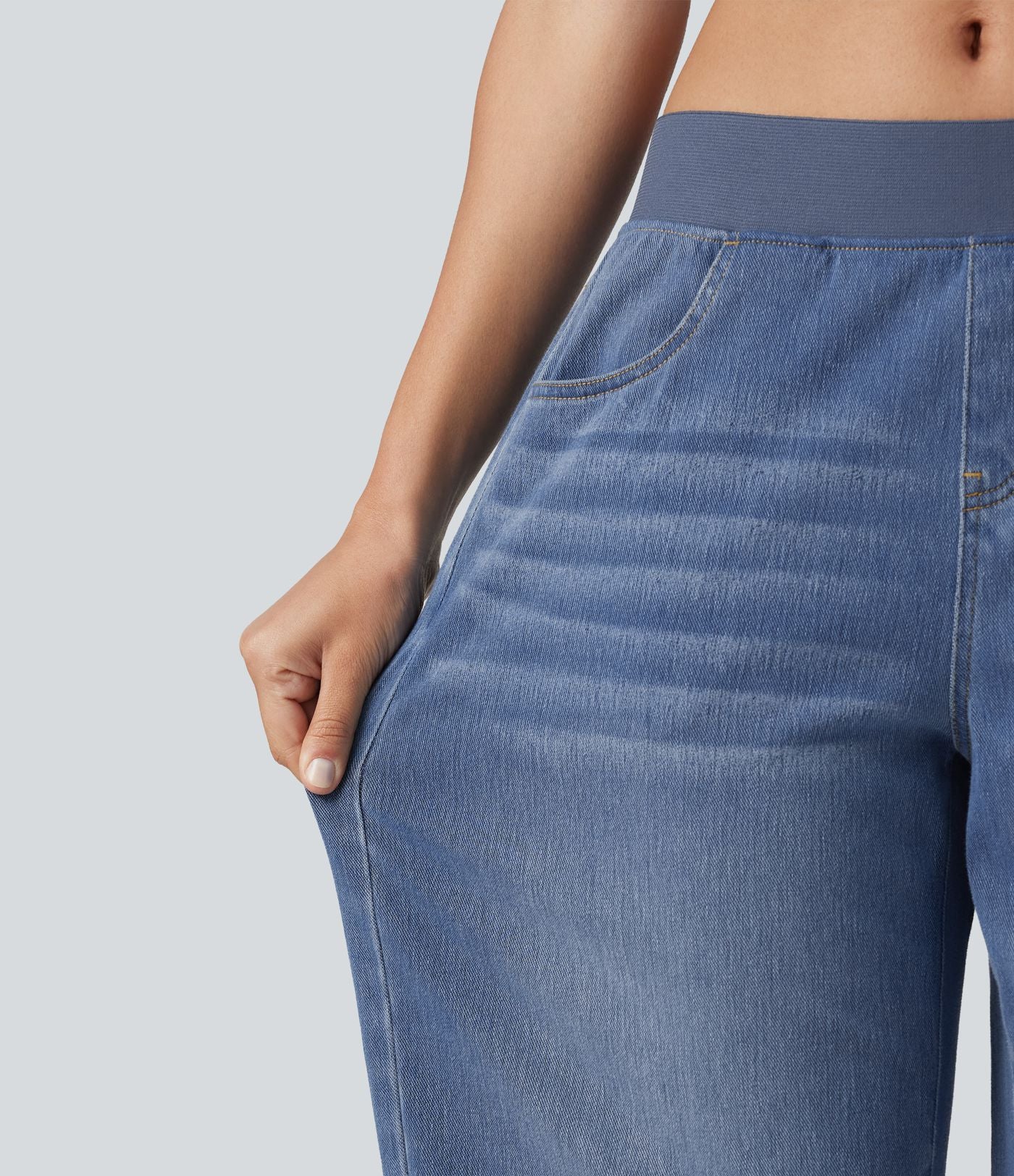 Jean capri barrel taille basse Halara Flex™ Denim avec poches