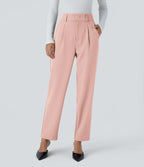 Pantalon tailleur Halara Flex™ fuselé uni, taille haute, avec poches