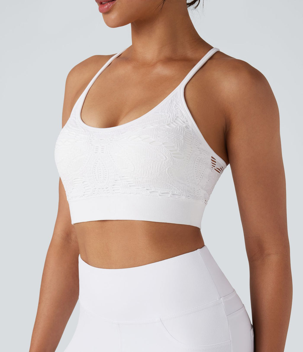 Brassière de sport yoga maintien léger avec découpes sans couture Seamless Flow