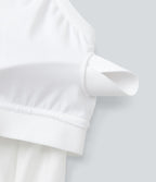 Haut de sport yoga grande taille SoftlyZero™ Airy col licou drapé effet frais InstantCool, protection solaire UPF50+