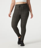 Legging de yoga grande taille Halara UltraSculpt™ taille haute à carreaux avec cordon ajustable et poches