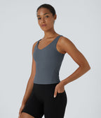 Softlyzero™ Plush Top Débardeur Uni Col en V Soutien-Gorge Intégré