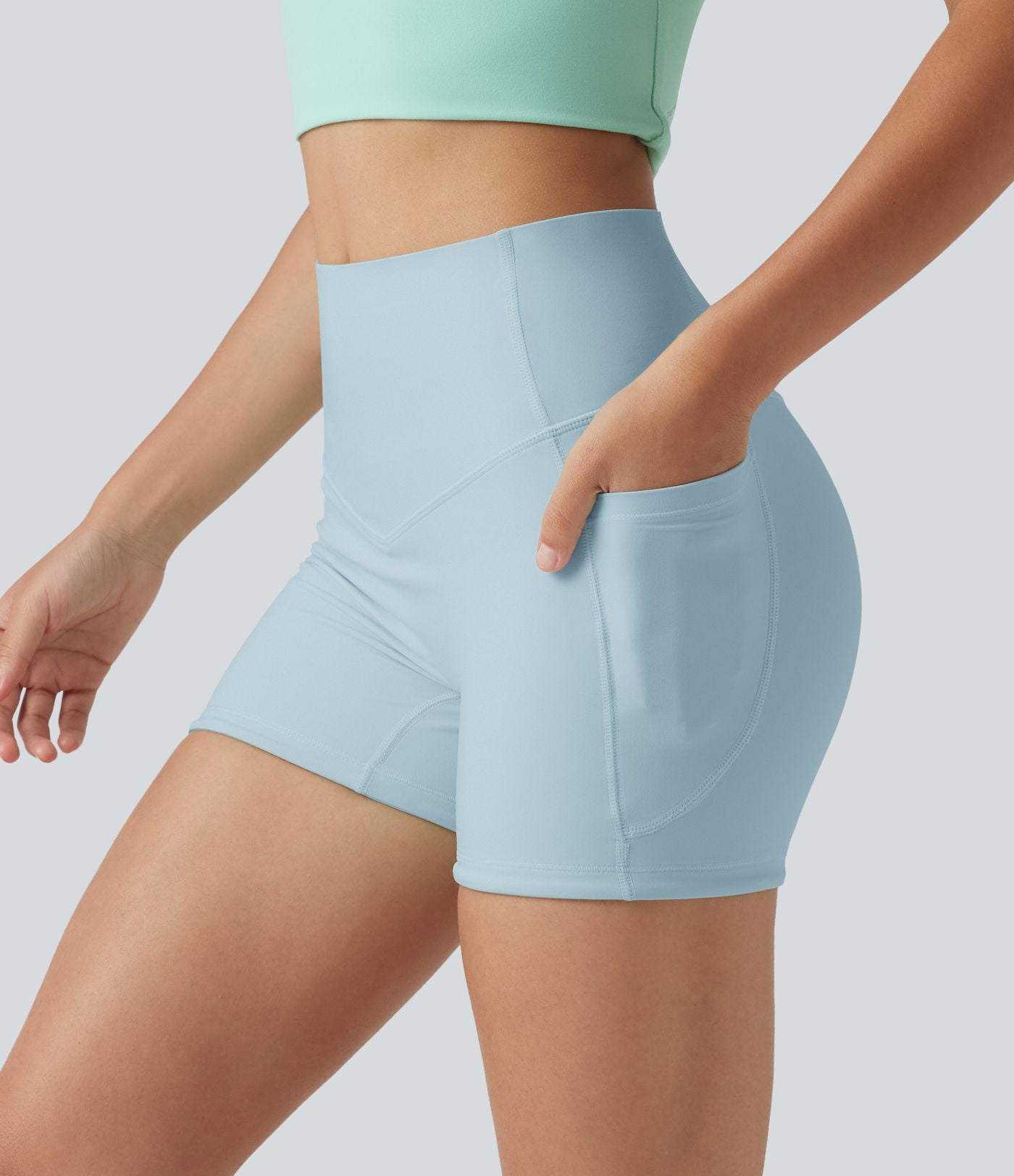 Short cycliste d’entraînement Halara UltraSculpt™ 8cm taille haute gainant avec poches