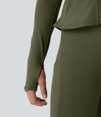 Veste ajustée col montant zippée avec passants pouces et ourlet à volants DayStretch avec poches
