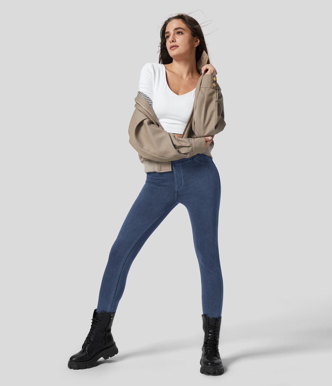 Legging en denim taille haute Halara Flex™ Denim Heat avec poches