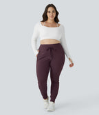 Jogging grande taille SoftlyZero™ Airy taille haute avec cordon de serrage poches latérales longueur complète effet frais InstantCool, protection solaire UPF50+