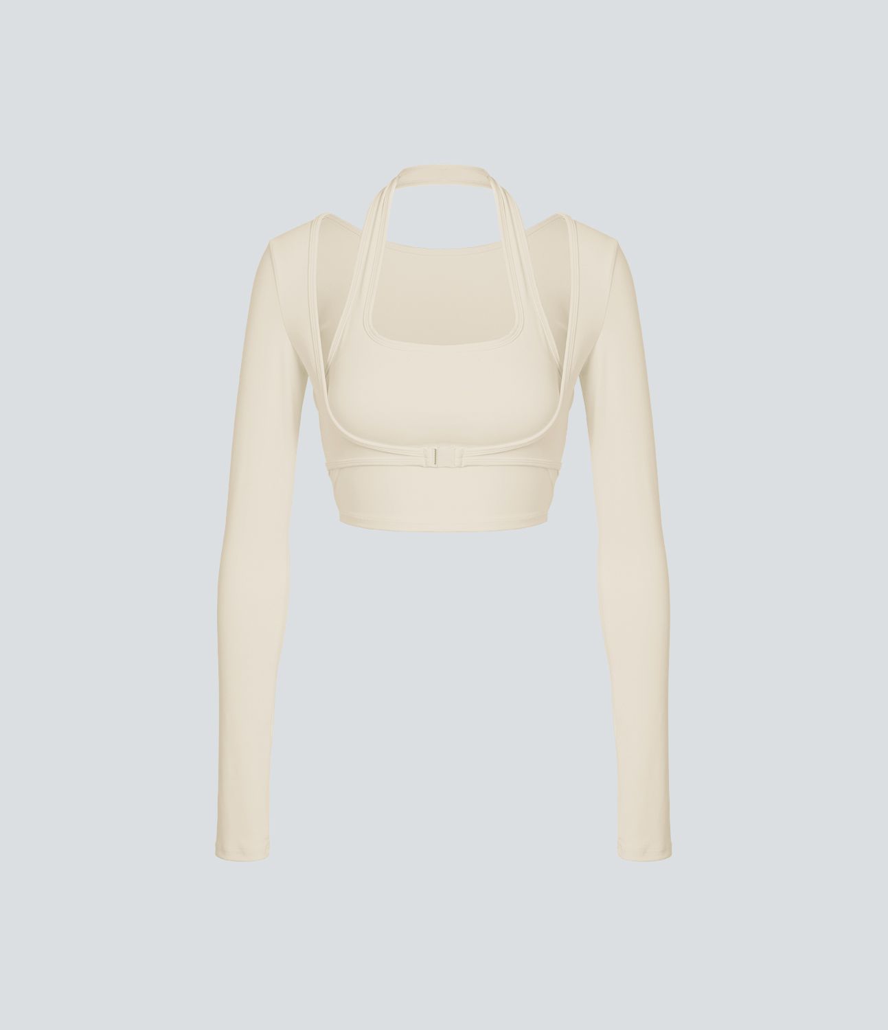 Softlyzero™ Plush Top Sport Yoga Manches Longues Trou pour le Pouce Dos Nu Col Halter