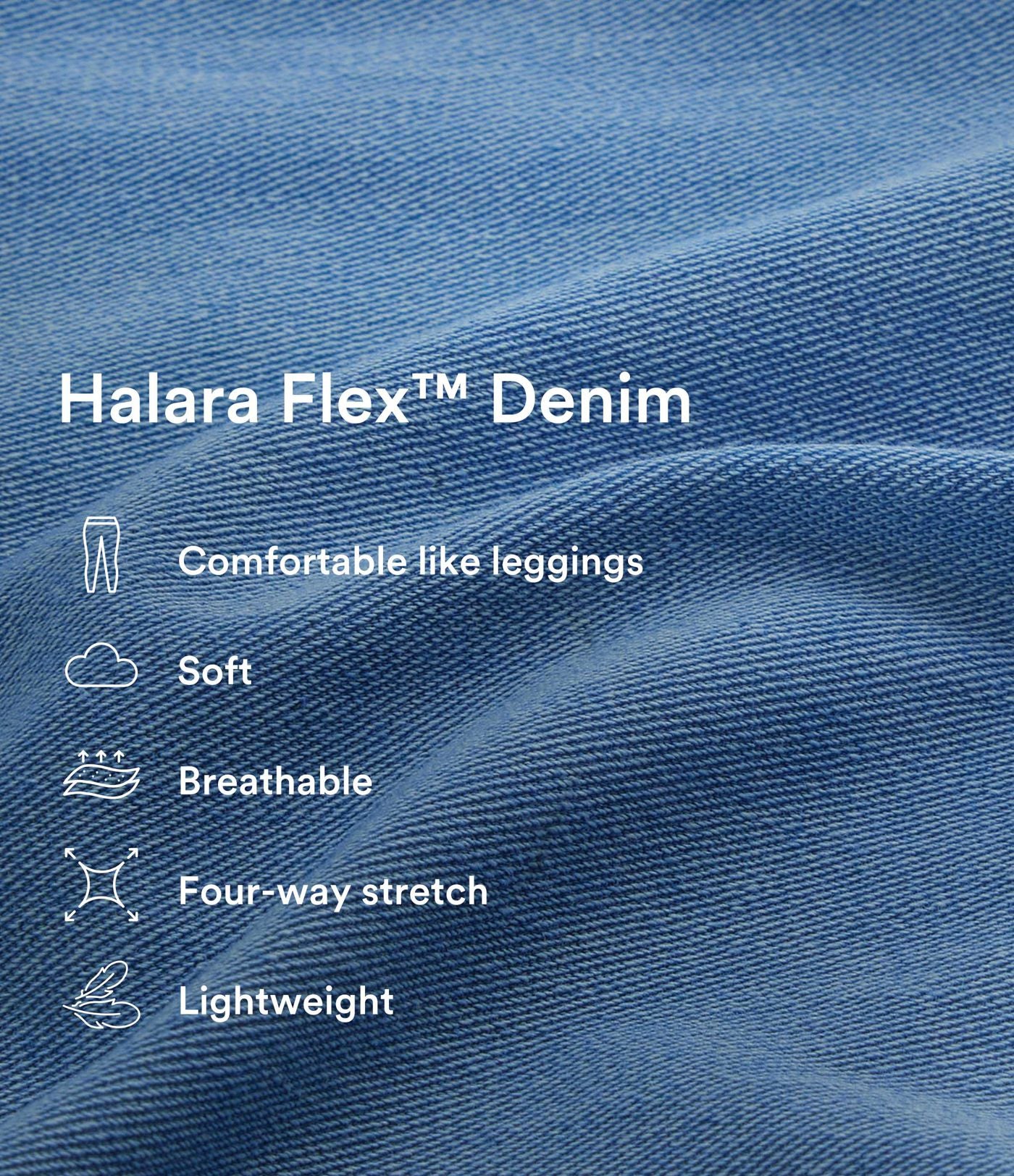 Halara Flex™ Jean Large Casual Taille Haute Poches Multiples Tricot Extensible Délavé