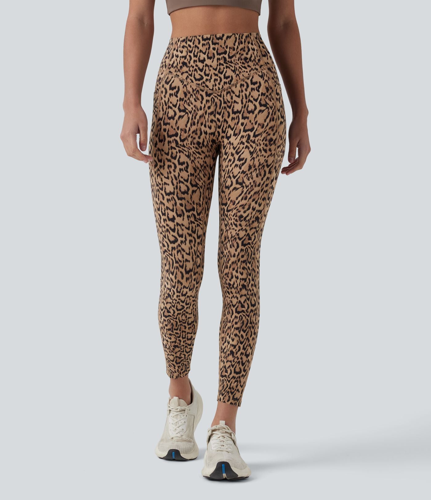 Legging d'entraînement taille haute gainant effet push-up imprimé léopard Halara UltraSculpt™ avec poches