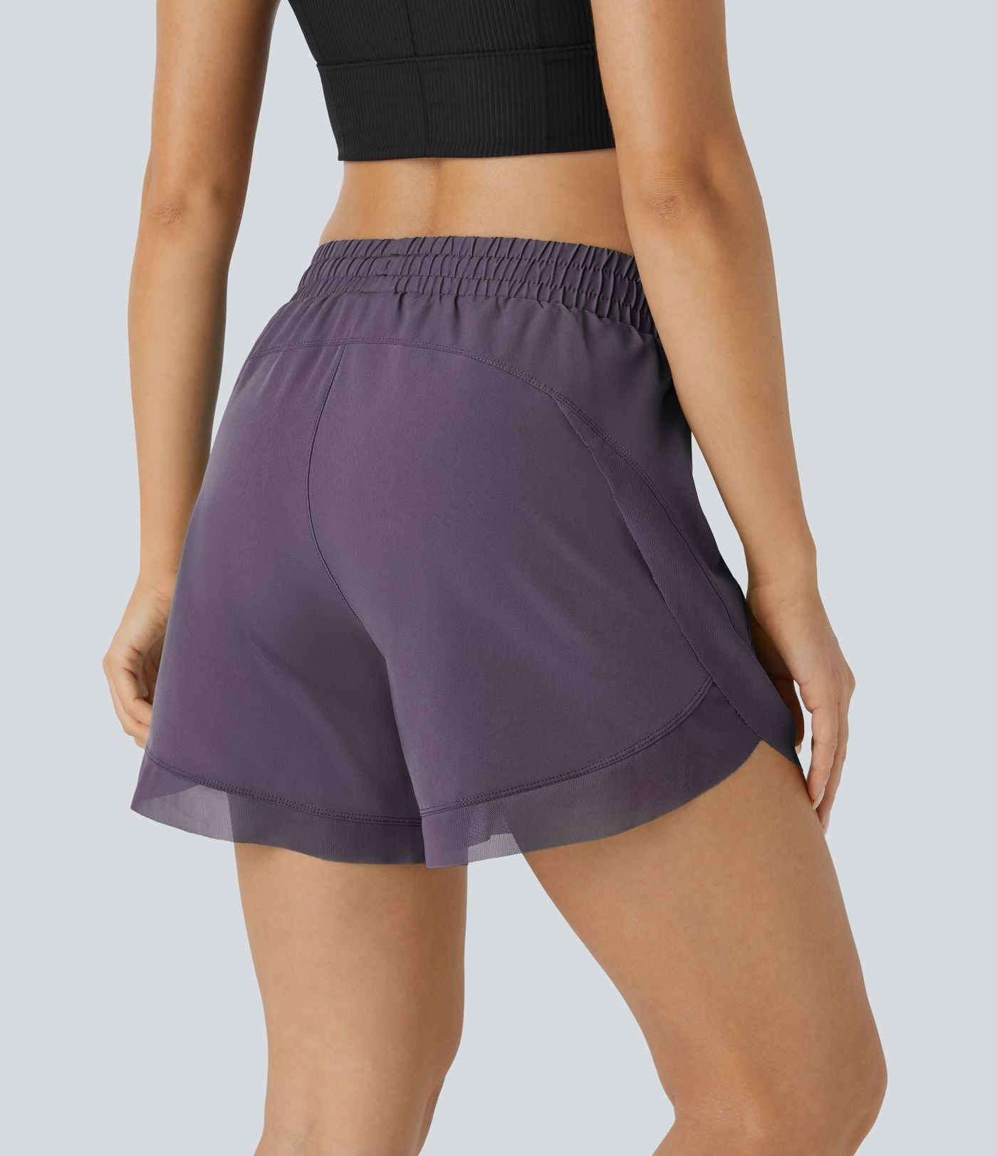 Short 12,5cm Running Fluide 2 en Taille Mi-Haut Cordon de Serrage Mesh Contrastant