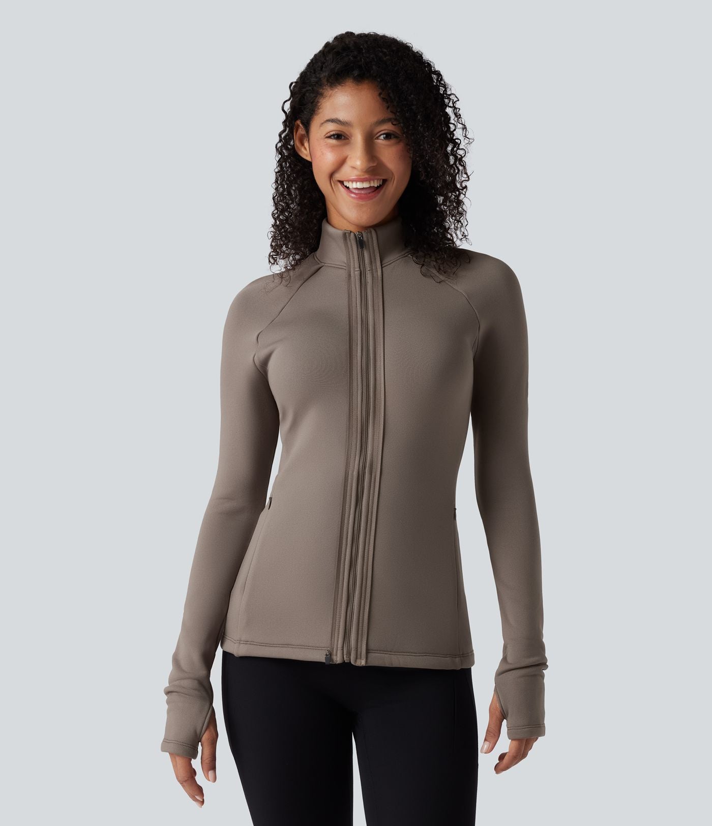 Veste polaire PuffFlex 3-en-1 à col montant et manches longues avec passe-pouces et gilet matelassé avec poches
