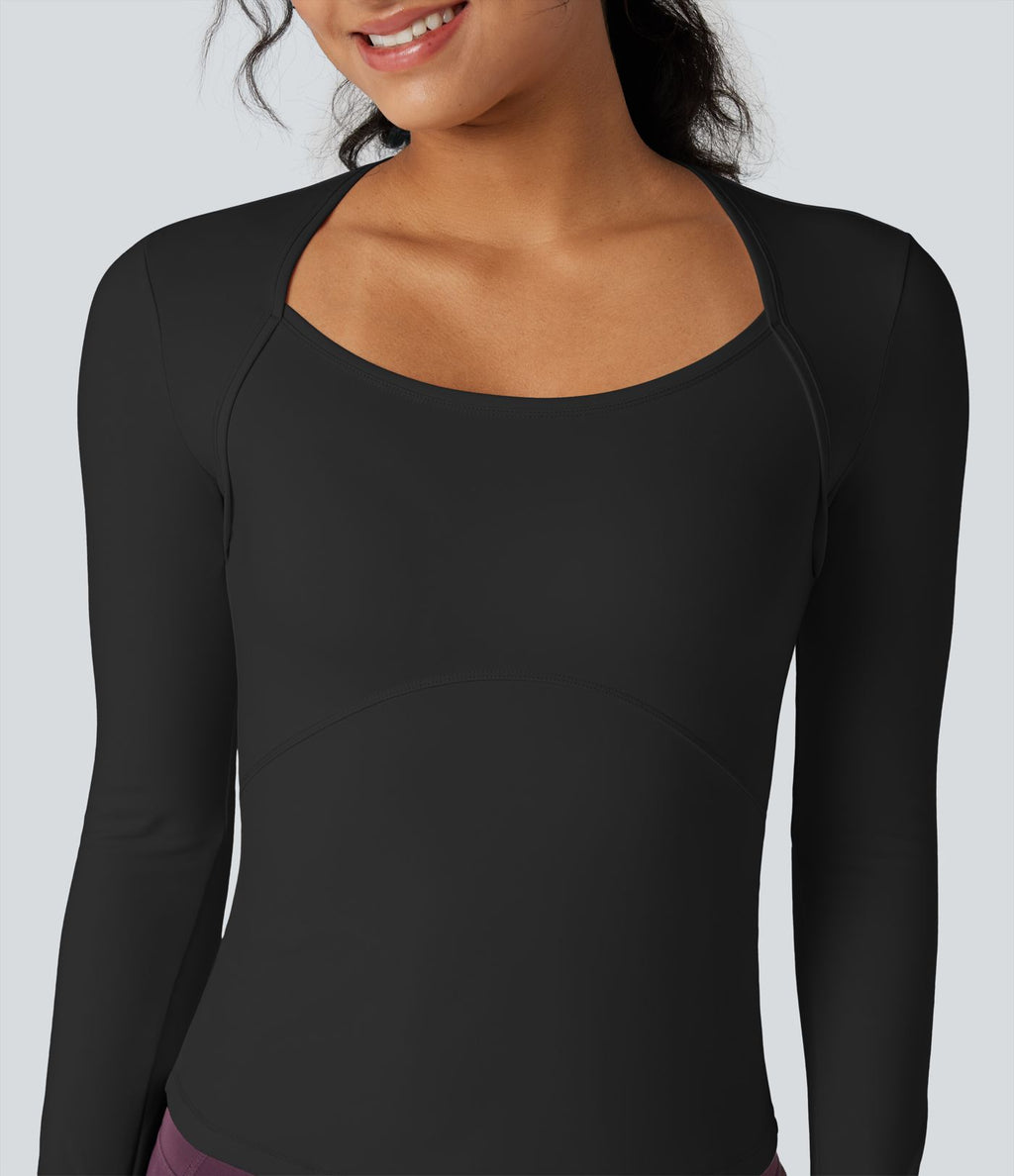 Top de sport yoga SoftlyZero™ Plush manches longues avec trous pouces