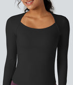 Top de sport yoga SoftlyZero™ Plush manches longues avec trous pouces