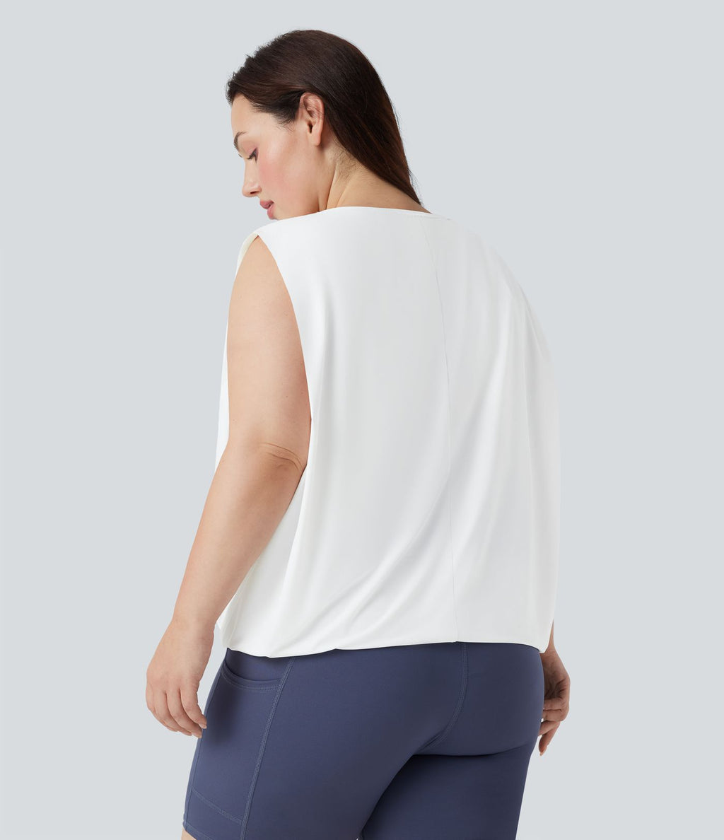 Débardeur yoga grande taille col rond Cool Touch - UPF50+