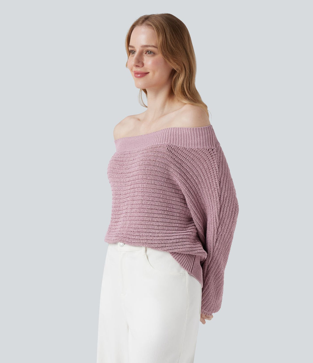 Pull épaules dénudées à manches longues