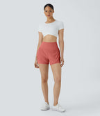 Breezeful™ Short 8,8cm Yoga Séchage Rapide 2 en 1 Taille Super Haute Ourlet Courbé Poches Latérales