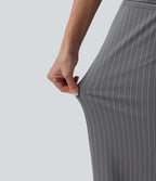 Pantalon Halara Flex™ tailleur large taille mi-haute à rayures à effet frais InstantCool et poches