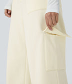 Pantalon cargo en polaire taille moyenne avec poches multiples