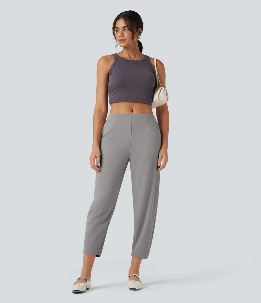 Pantalon tailleur fuselé Halara Flex™ crêpe taille mi-haute avec poches