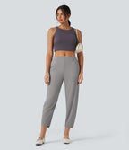 Pantalon tailleur fuselé Halara Flex™ crêpe taille mi-haute avec poches