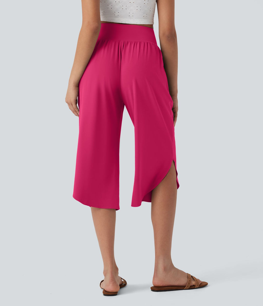 Pantalon corsaire gainant taille haute à ourlet asymétrique et séchage rapide avec poches Breezeful™