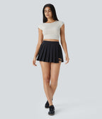 Breezeful™ Mini Jupe Soirée Plissée 2 en 1 Taille Haute Poche Latérale Boucle Réglable Séchage Rapide