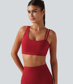 Brassière de running Halara UltraSculpt™ côtelée maintien léger asymétrique avec découpe et coussinets amovibles