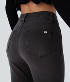 Jean skinny 7/8 décontracté taille mi-haute Halara Flex™ avec poches à enfiler