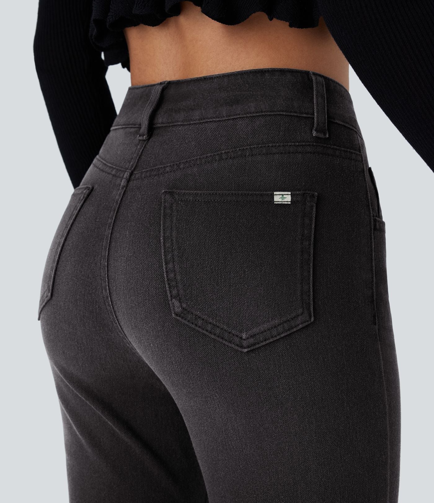 Jean skinny 7/8 décontracté taille mi-haute Halara Flex™ avec poches à enfiler