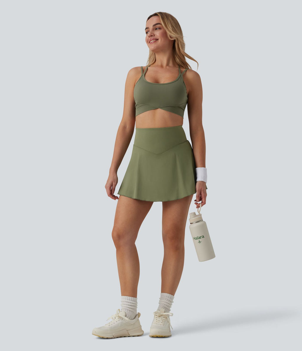 Jupe-short de tennis mini SoftlyZero™ Airy 2-en-1 gainante taille haute effet frais InstantCool avec poches, protection solaire UPF50+